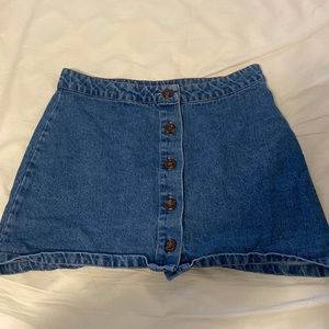 Forever 21; Blue jean button down skirt